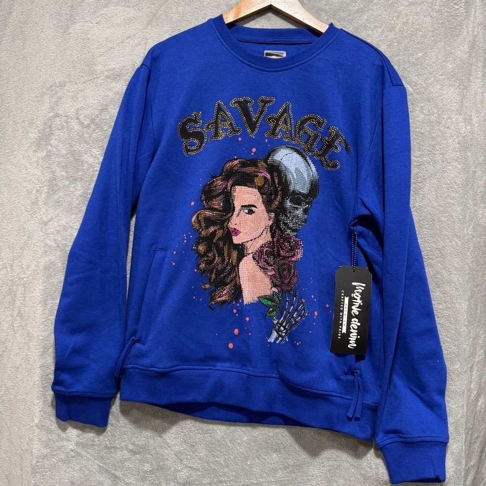 Motive Denim- Savage Graphic Blue Sweatshirt Men’s size Large